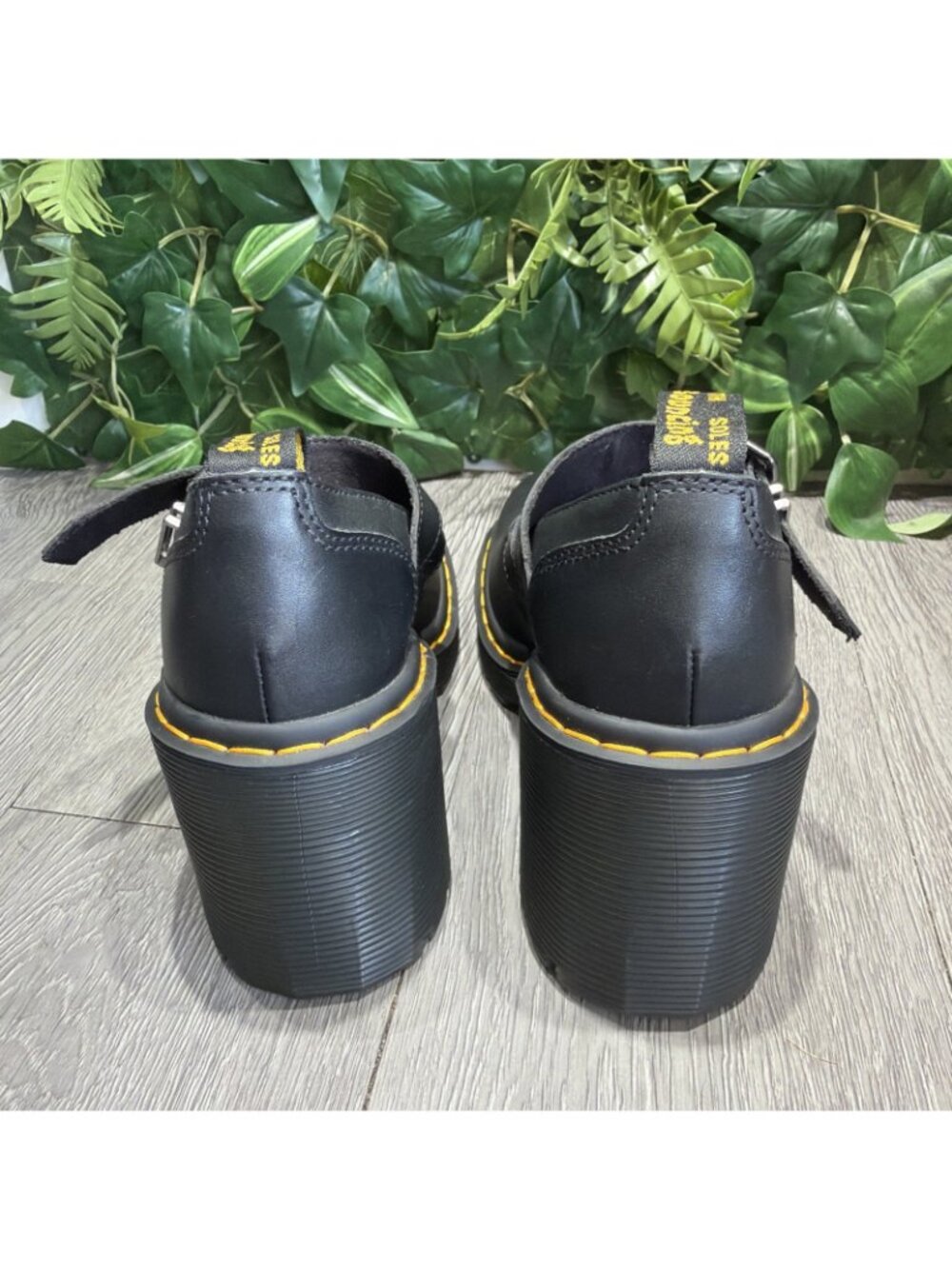 Dr. Martens Eviee Sendal Sendal Black Leather Heeled Mary Jane Shoes Women's 5 - Picture 5 of 10